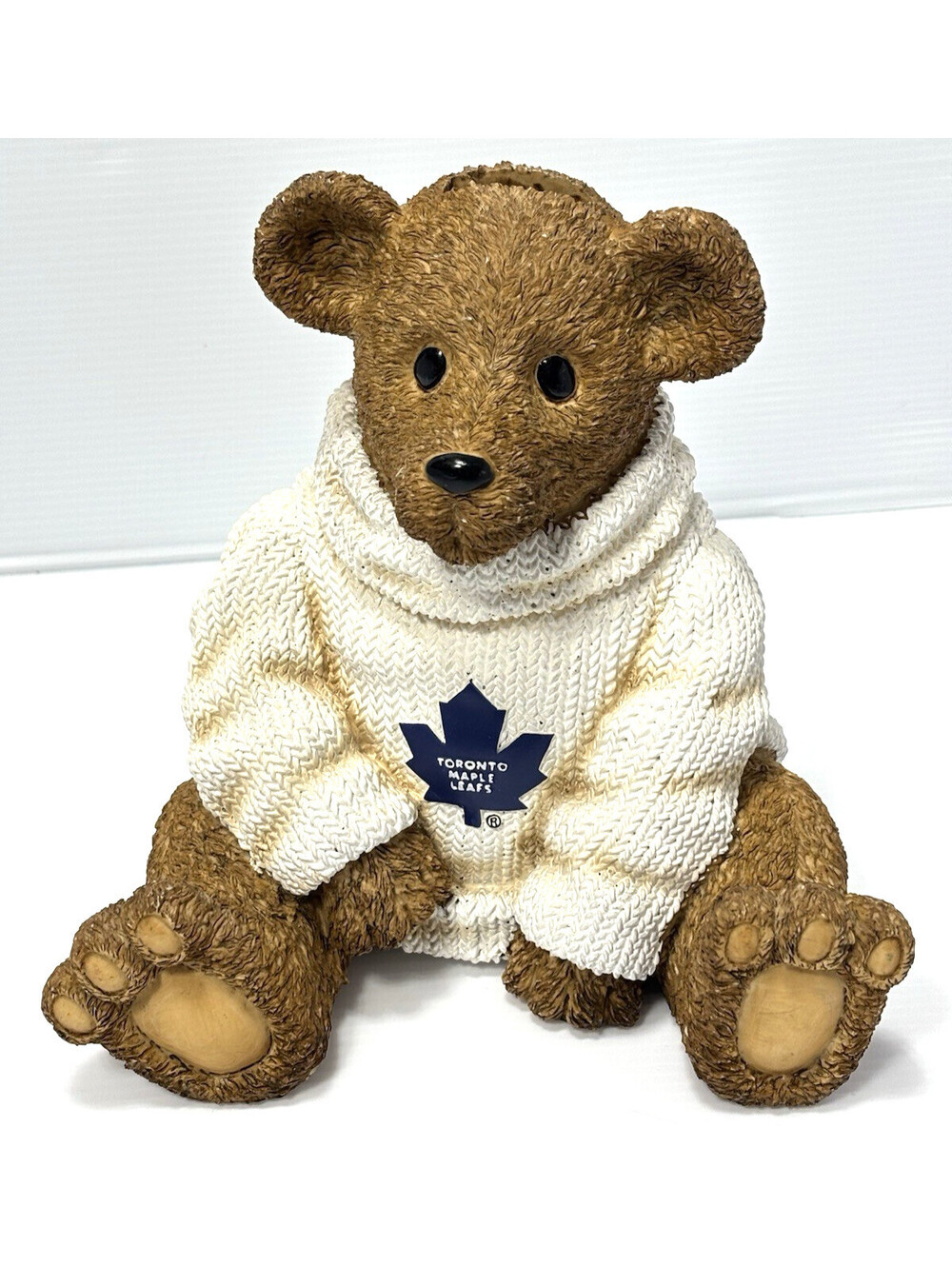 Toronto Maple Leafs Teddy Bear Coin Bank Figurine GUC NHL HOCKEY Piggy Bank